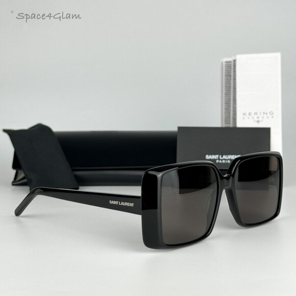 Saint Laurent Women Sunglasses Black Oversized Square SL451 001 NEW main image 6